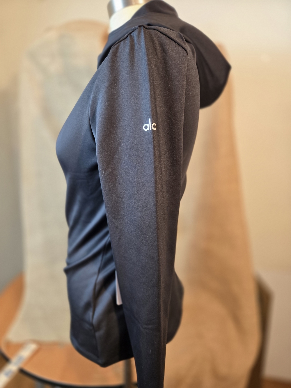 ALO Yoga Black Hooded Long-Sleeve Jacket